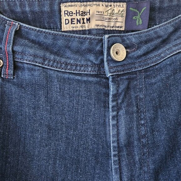 RE-HASH Jeans Mens W 38 Blue Straight Leg Hopper Candiani Denim Italy Inseam 27 - Picture 3 of 16